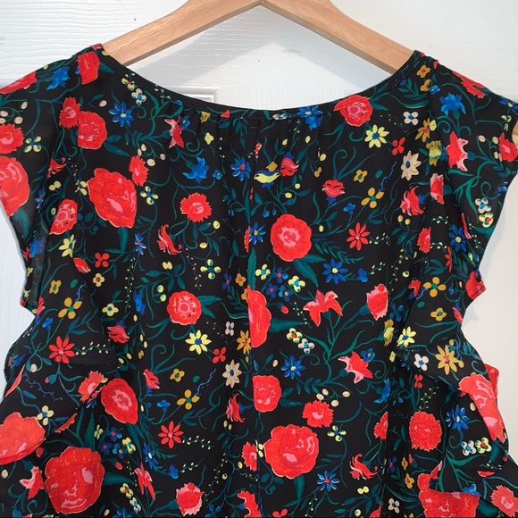 J. Crew Flutter Sleeve Floral Print Dress Small - Picture 7 of 13